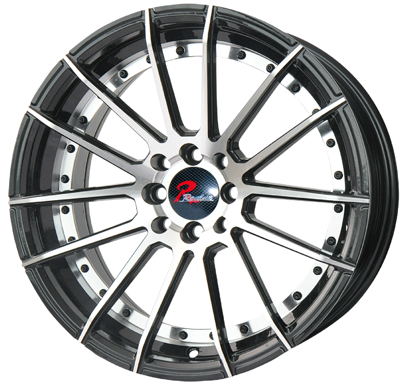 19X8.5-9.5 inch Semi Matte Black Milling face/black stud wheel rim