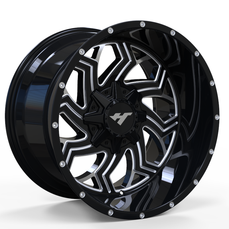 20X10 inch Black Machine Face/Milling Point wheel rim