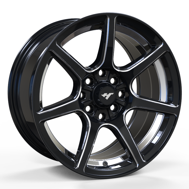 13X6.0 inch Black / Machine wheel rim