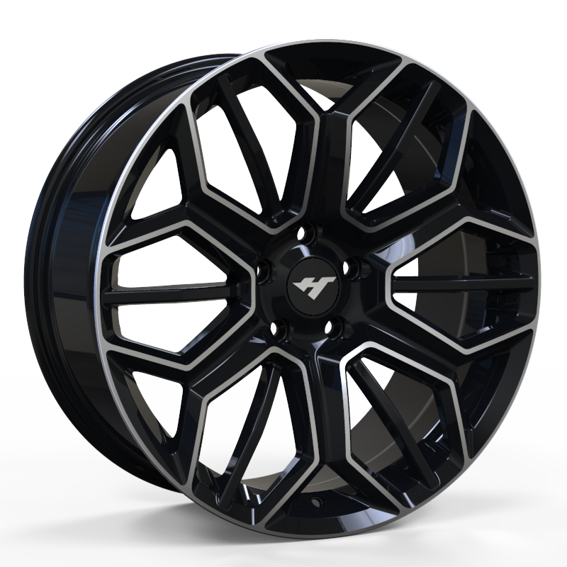 19X8.5 inch black machine face wheel rim